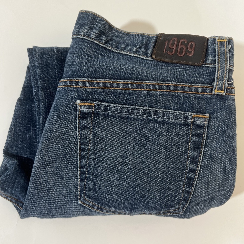 Women GAP 1969 Long & Lean Jean Size 10 Regular Blue Stretch Y2K VTG Wide Leg